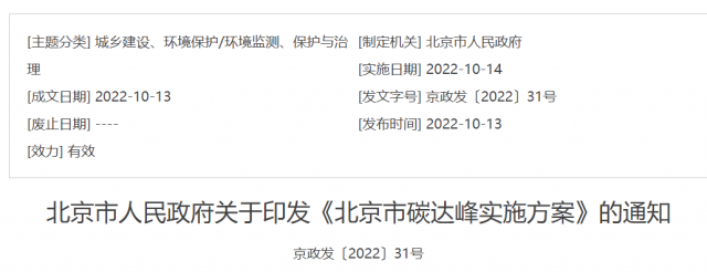 2030年風光總裝機5GW！北京市碳達峰實施方案印發(fā)