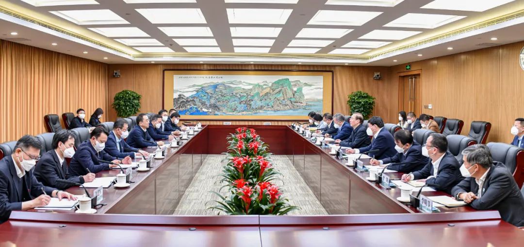 國家電網董事長辛保安、總經理張智剛與大唐董事長鄒磊、總經理劉明勝會談
